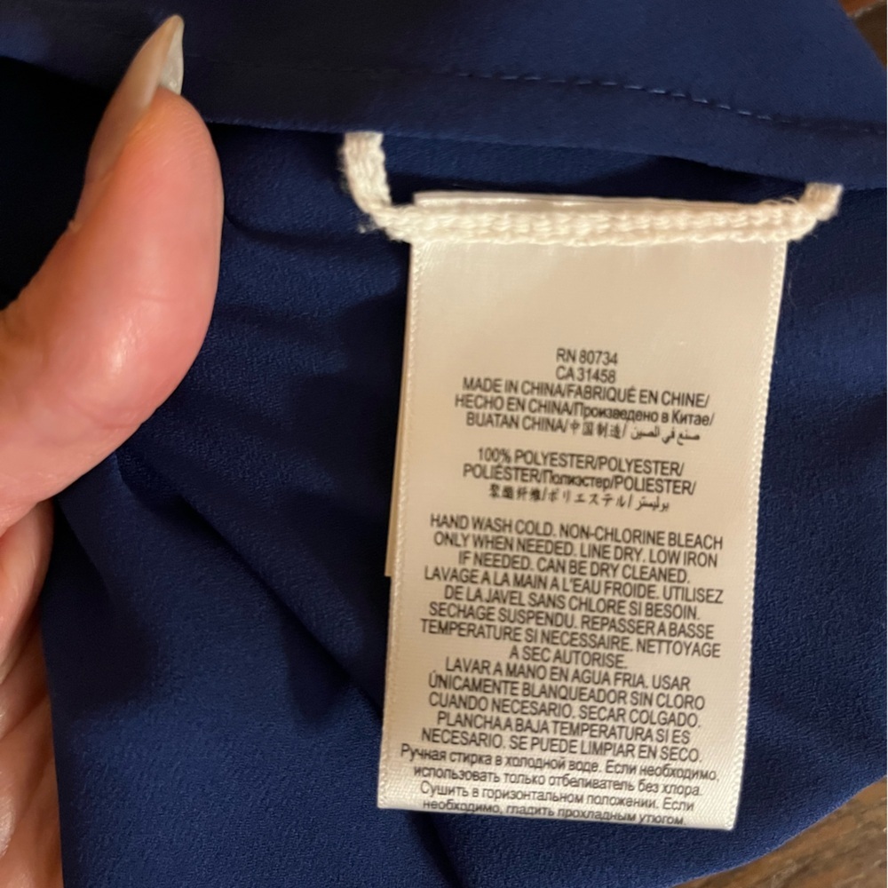 BCBGMAXAZRIA DEEP ROYAL BLUE KAELYN GEMSTONE EMBELLISHED WRAP TOP SZ XXS - Picture 12 of 16